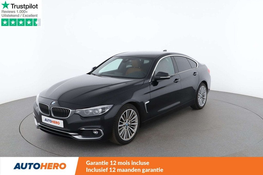 BMW 4 Serie 420 420i Gran Coupé Luxury Line (bj 2018), Gebruikt, Zwart, Bruin, 5 zetels