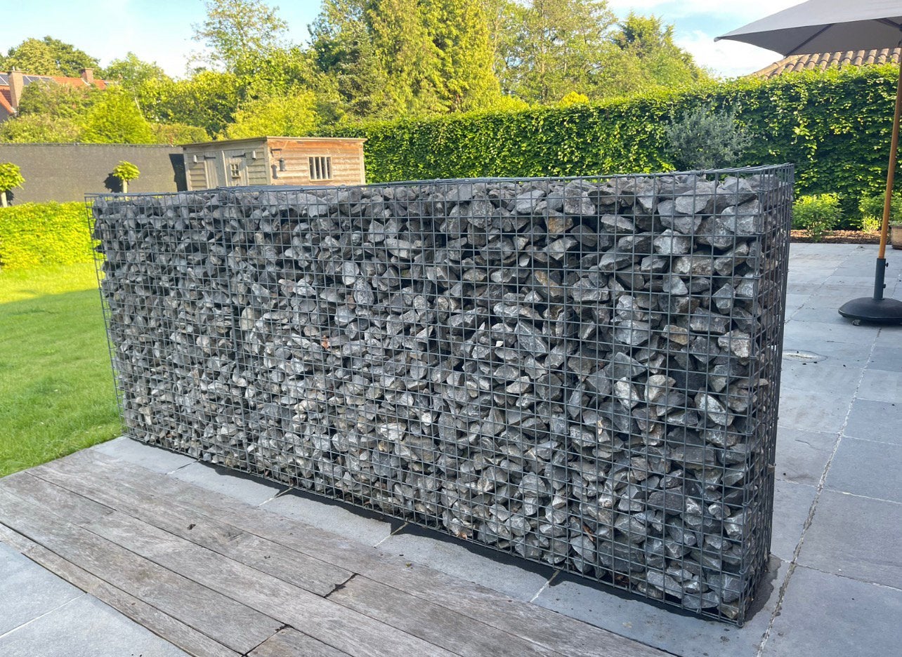Schranskorf cabions natuursteen, Tuin en Terras, Schuttingen, Zo goed als nieuw, Ophalen