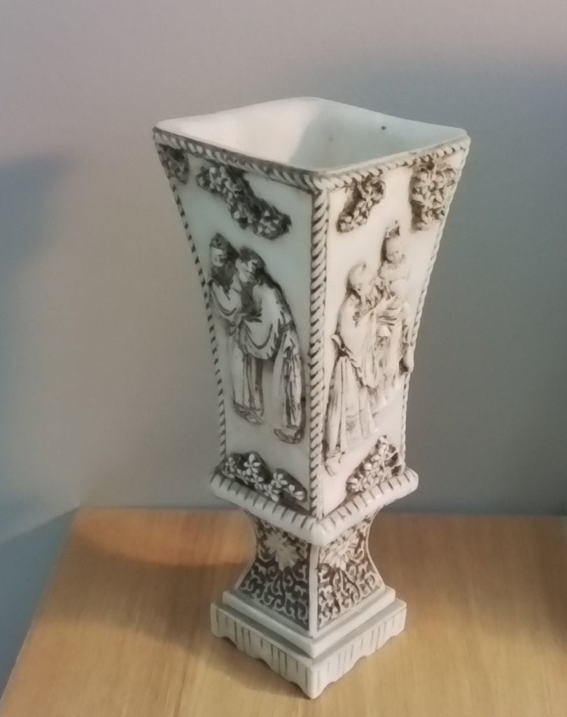 Siervaas met oosterse versieringen - 32 cm hoog, Ophalen of Verzenden, Gebruikt, Beige