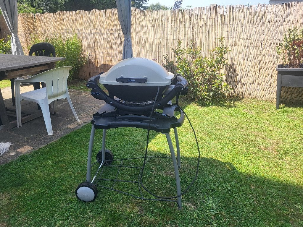 Elektrische grillplaat en barbecue, Tuin en Terras, Ophalen, Gebruikt, Weber, Met accessoires