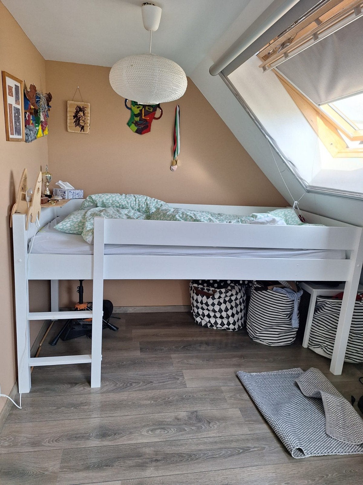 hoogslaper in perfecte staat. wit. 90x200, Kinderen en Baby's, Kinderkamer | Stapelbedden en Hoogslapers, Ophalen, Hoogslaper