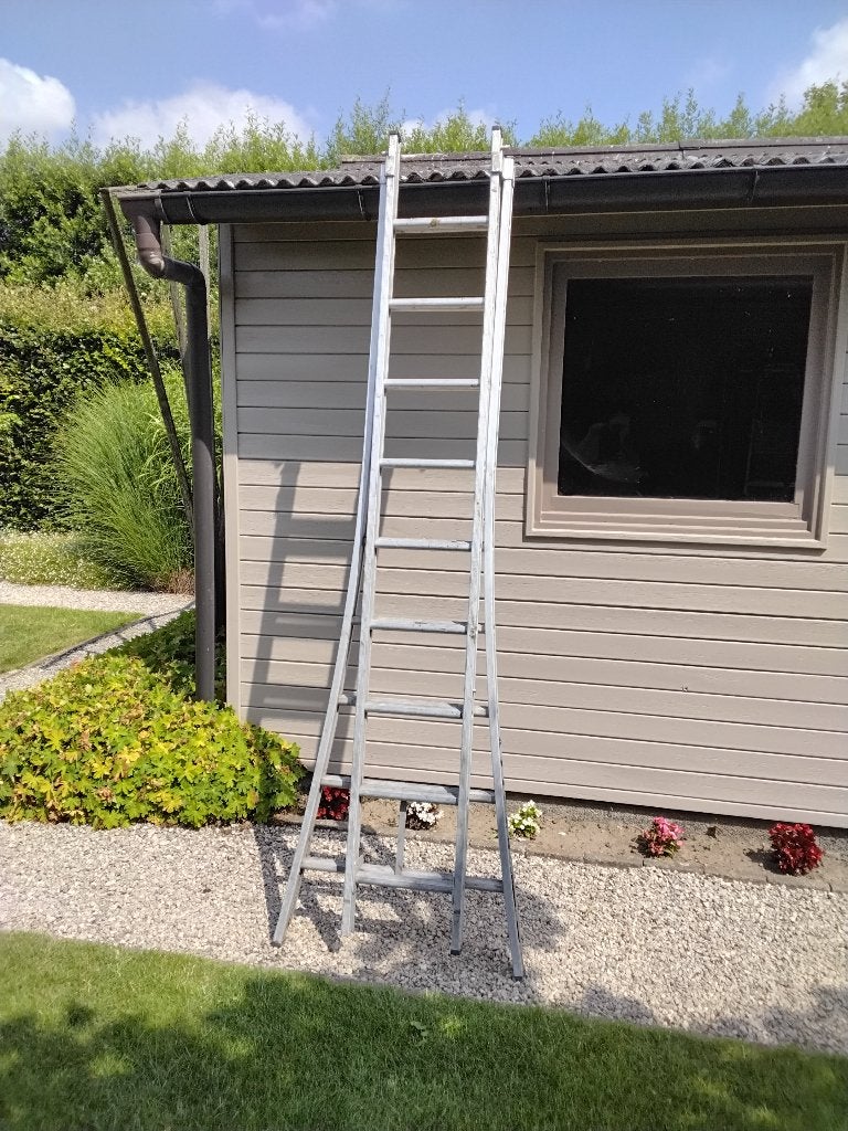 Aluminium Ladder, Doe-het-zelf en Bouw, Ladders en Trappen, Ophalen, Gebruikt, Ladder, Opvouwbaar of Inschuifbaar