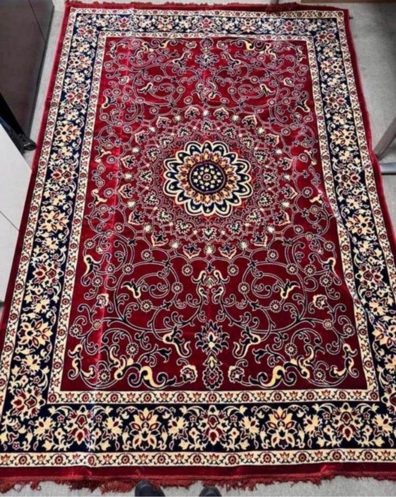 Tapis persan 290 x 195 cm médaillon rouge comme neuf, Antiquités & Art, Enlèvement ou Envoi