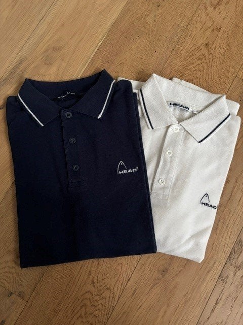 HEAD tennis polo – maat M – donkerblauw/Wit, Kleding | Heren, Sportkleding, Maat 48/50 (M), Wit, Ophalen of Verzenden, Racketsport