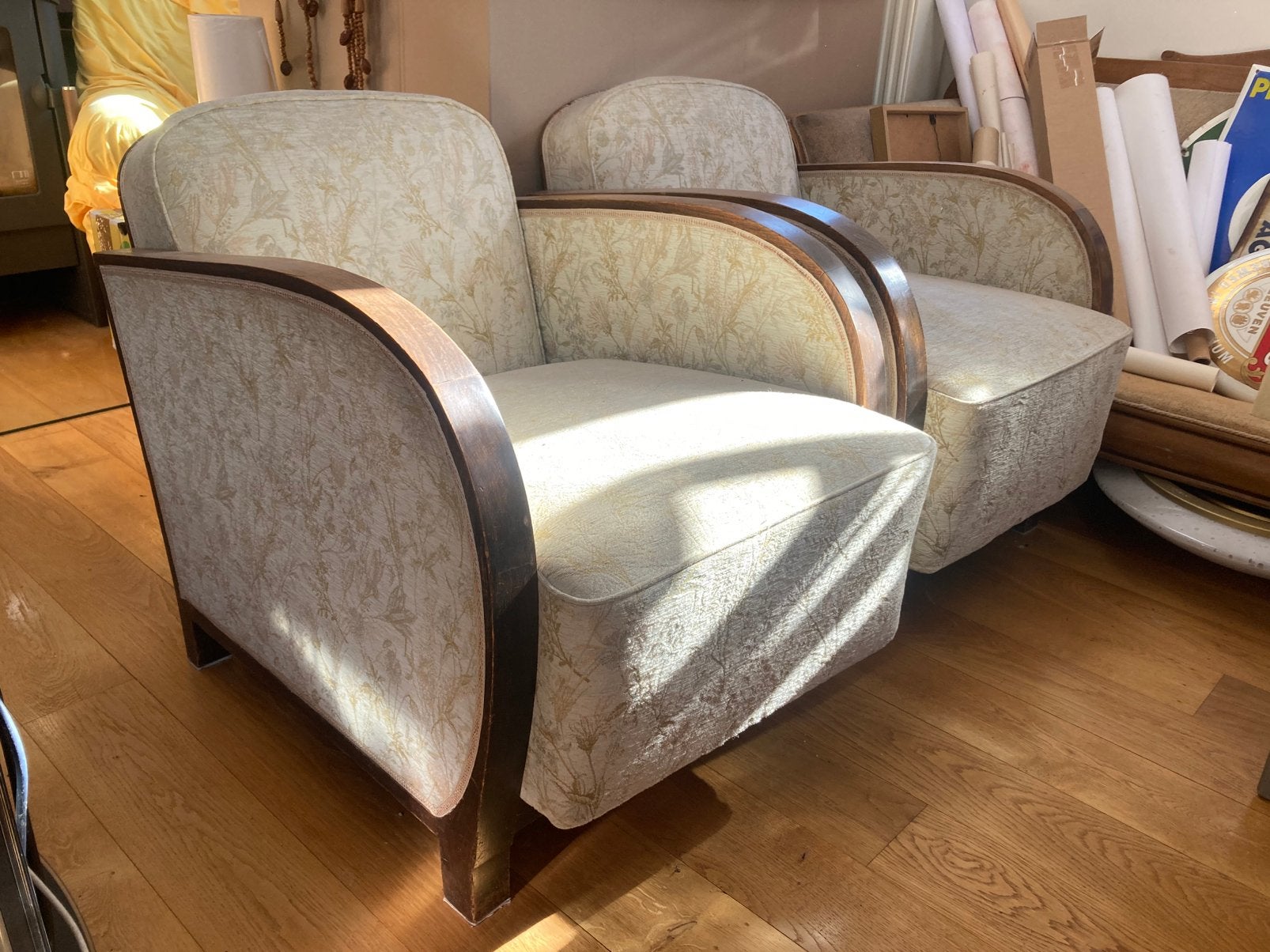 Art deco zeteltjes, Huis en Inrichting, Fauteuils, Ophalen, Gebruikt
