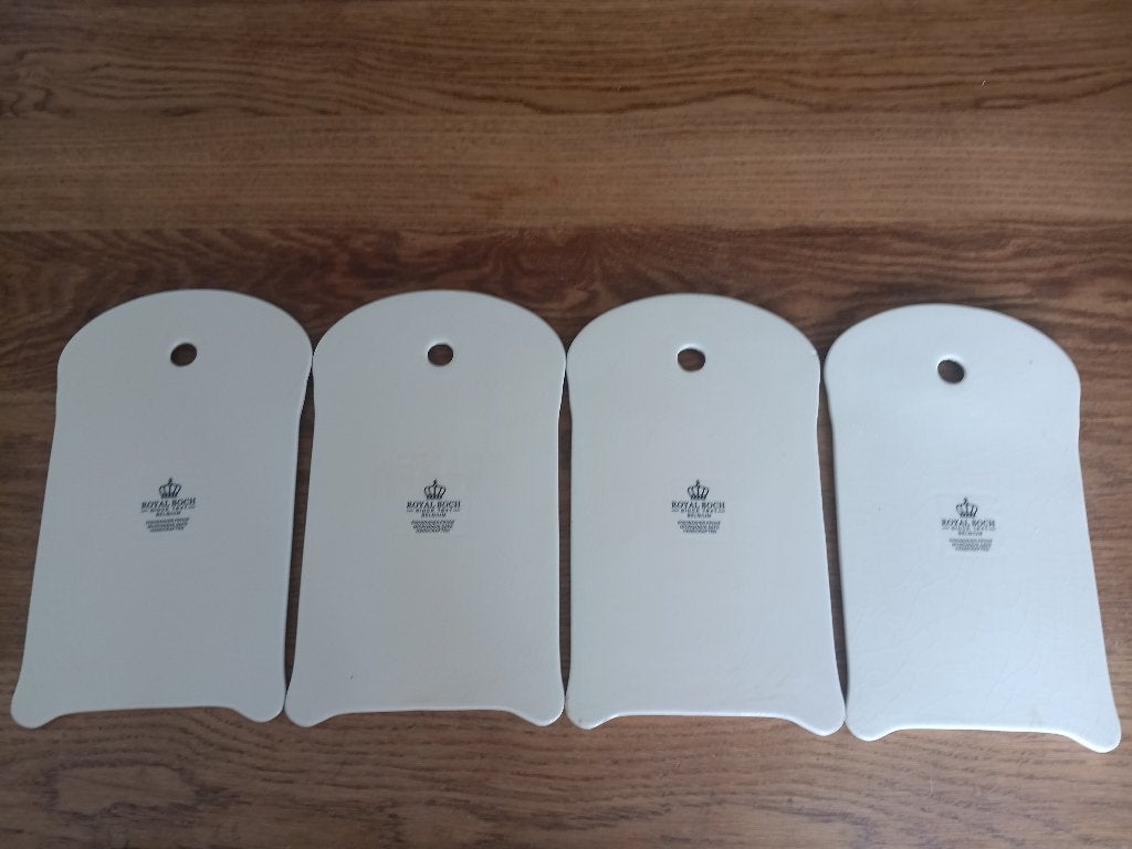 Royal Boch - Serveerplankjes 25x15cm (4 stuks), Pierre/céramique, Comme neuf, Enlèvement, Beige