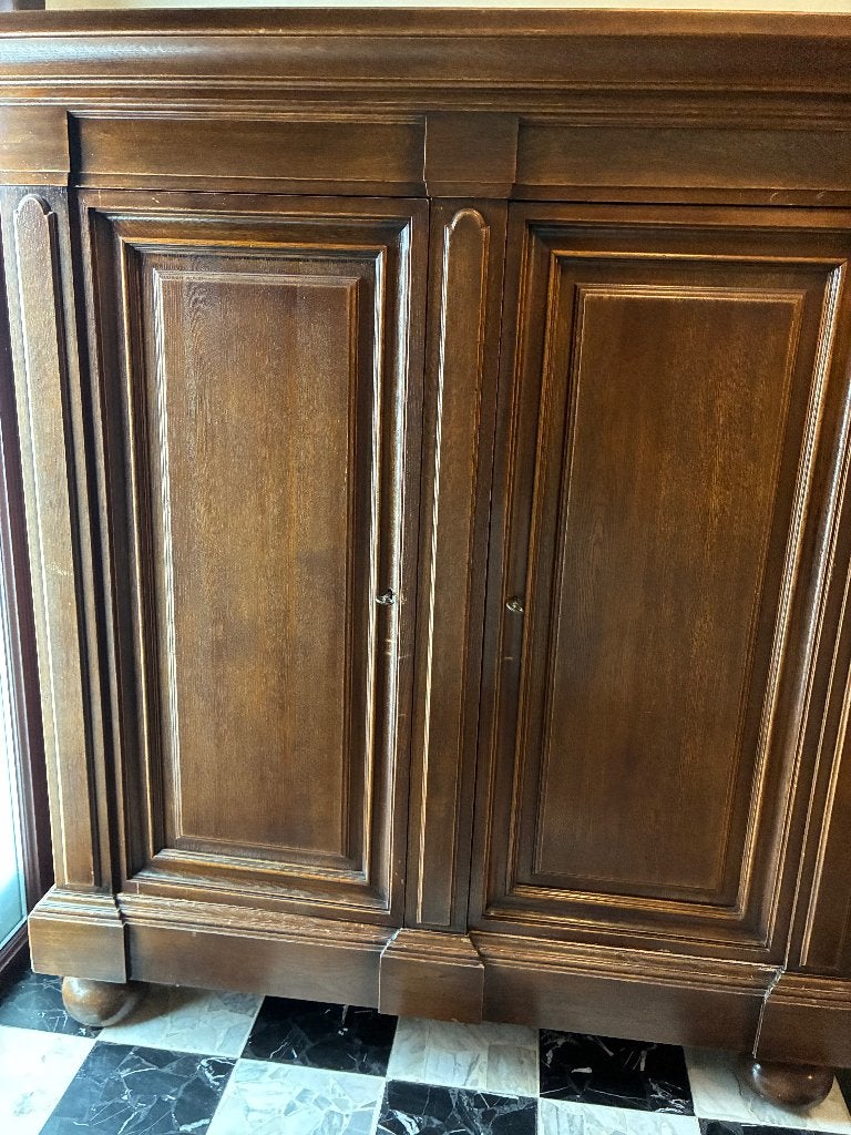 Linnenkast massief eik, Huis en Inrichting, Ophalen, Gebruikt, Met plank(en), 150 tot 200 cm