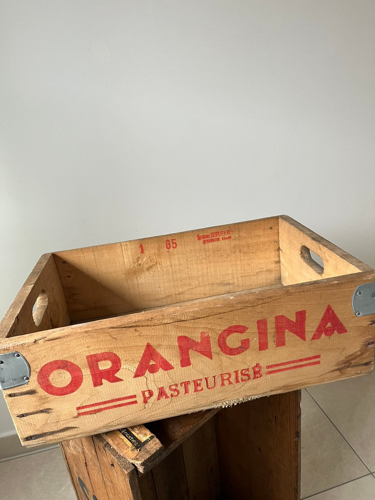 Authentique caisse en bois ORANGINA 1965, Antiquités & Art, Enlèvement