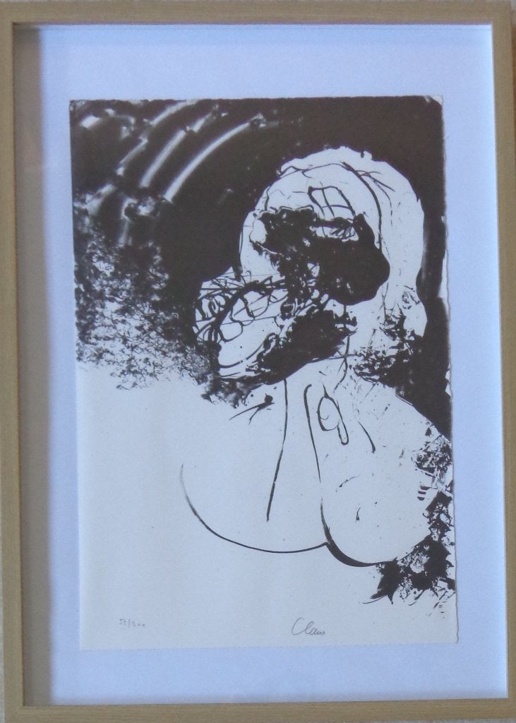 HUGO CLAUS / WINTER 1 / ZW-W LITHO / 72x52cm / KADER / SIG, Signé, Enlèvement, Lithographie