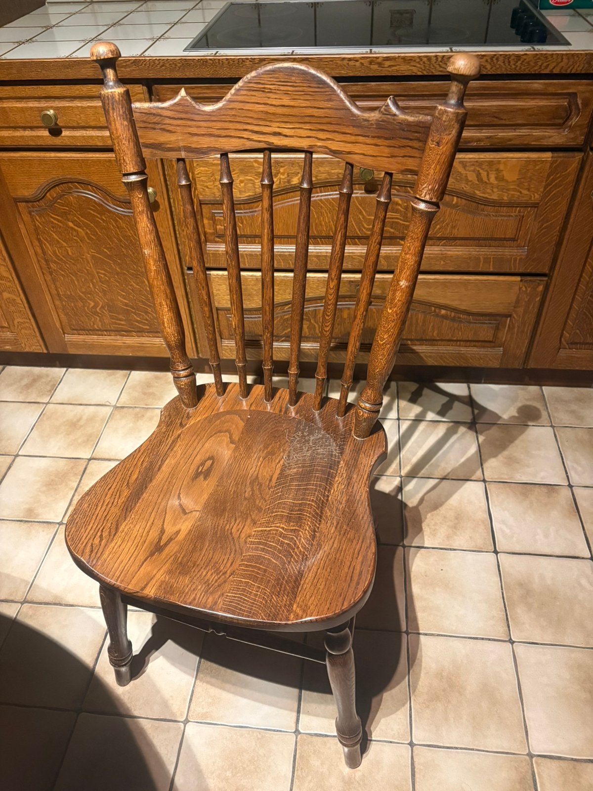 4 eiken stoelen, Ophalen