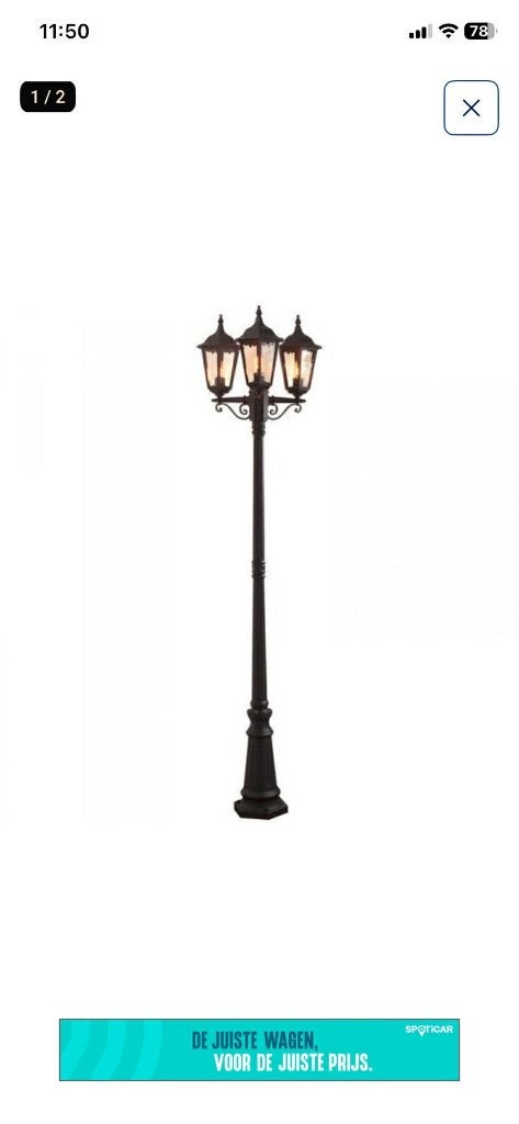 Buitenlantaarn, Tuin en Terras, Buitenverlichting, Ophalen, Staande lamp, Led, Netvoeding