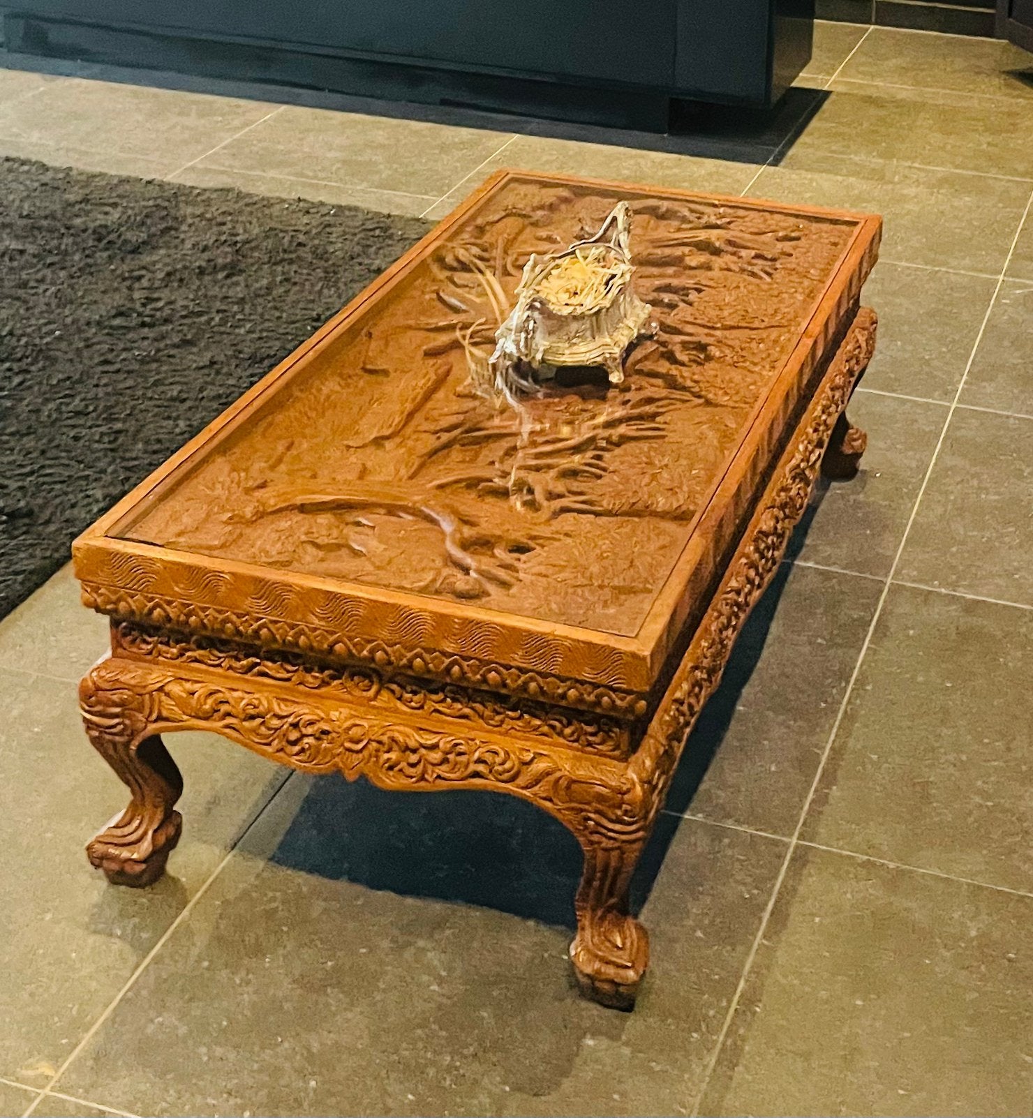Salon tafel handgemaakt, Huis en Inrichting, Ophalen, Zo goed als nieuw, Glas