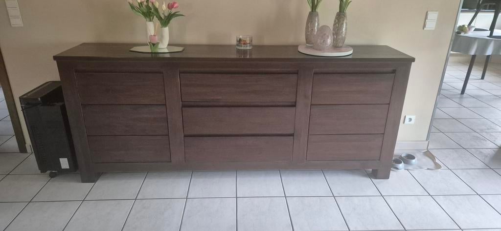 2 crozatier uit de collectie DURHAM massief teakhout., Huis en Inrichting, Kasten | Dressoirs, Ophalen, Gebruikt, Overige houtsoorten