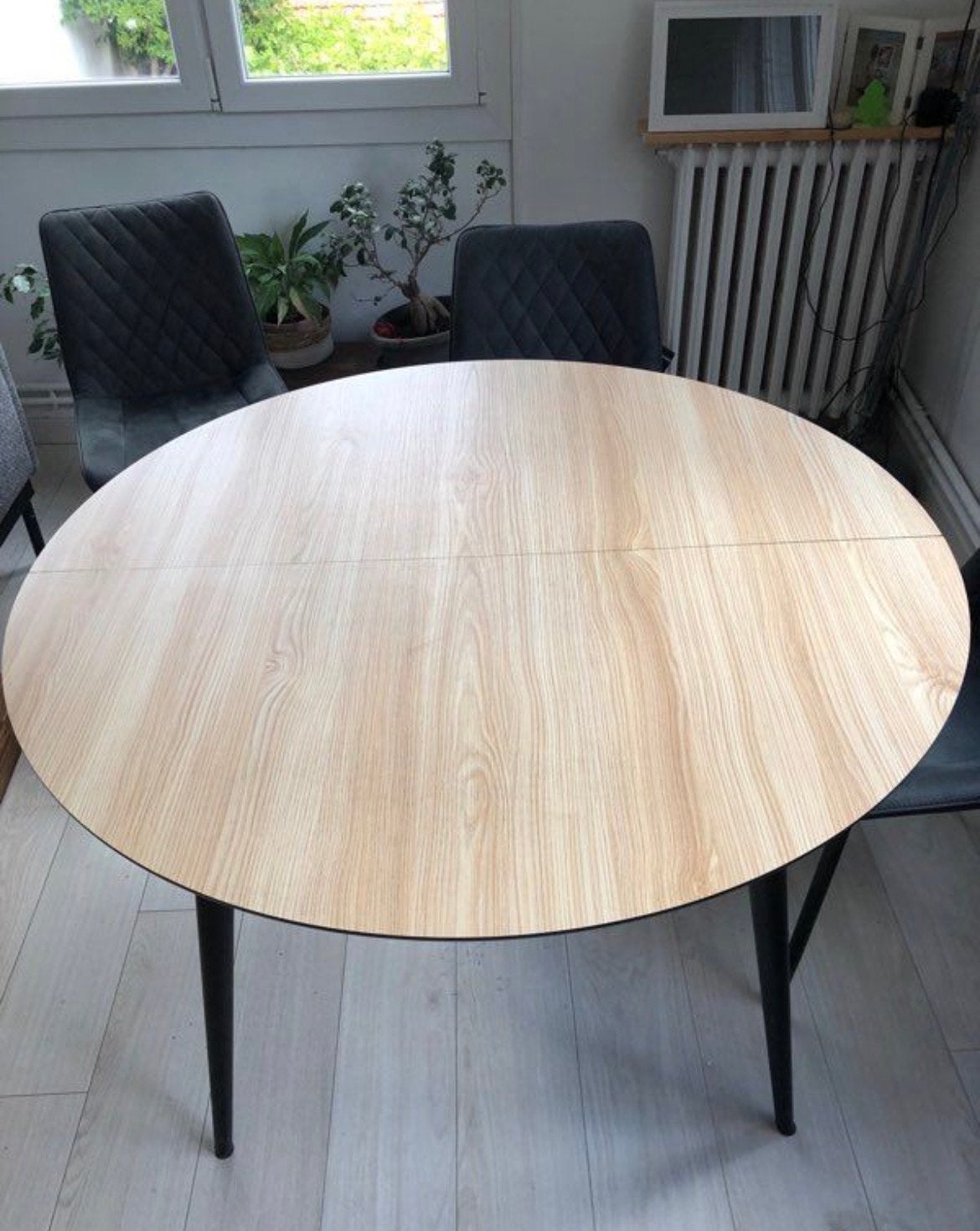 Uitschuifbare ronde tafel, Huis en Inrichting, Ophalen, Gebruikt, Rond, Vier personen
