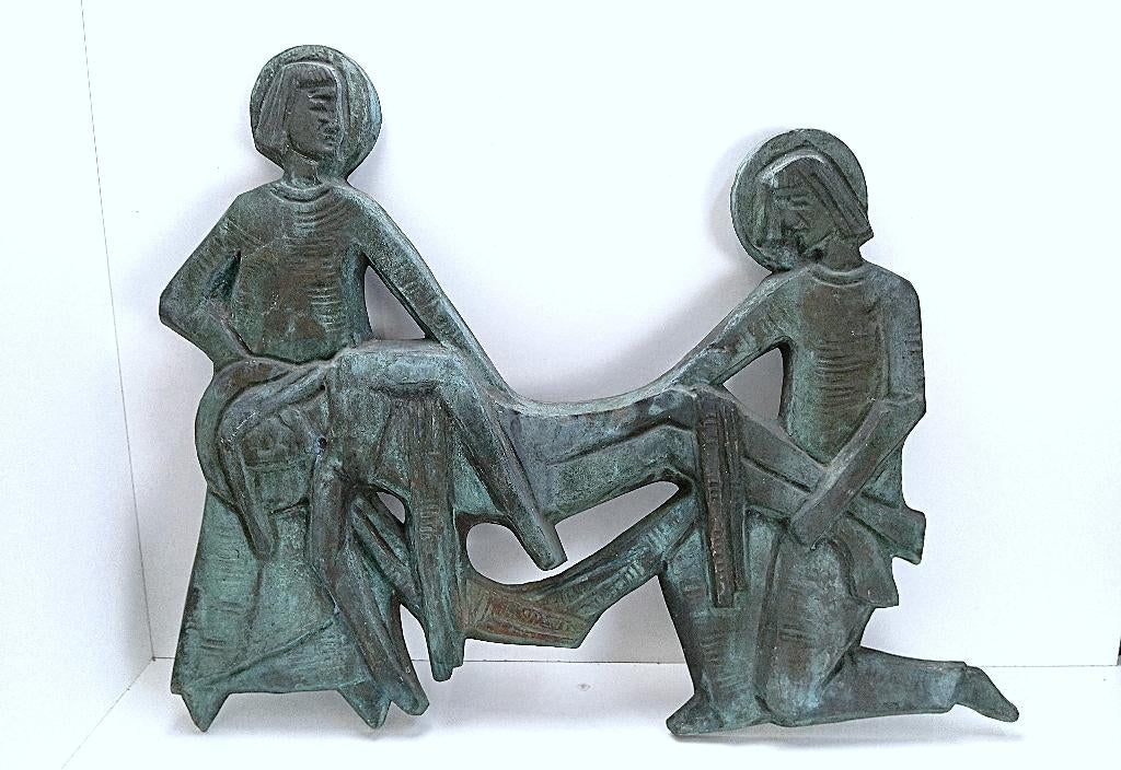 brons Jezus beeld ( Jozef Cantré ? ) art deco 62 cm, Ophalen of Verzenden, Brons