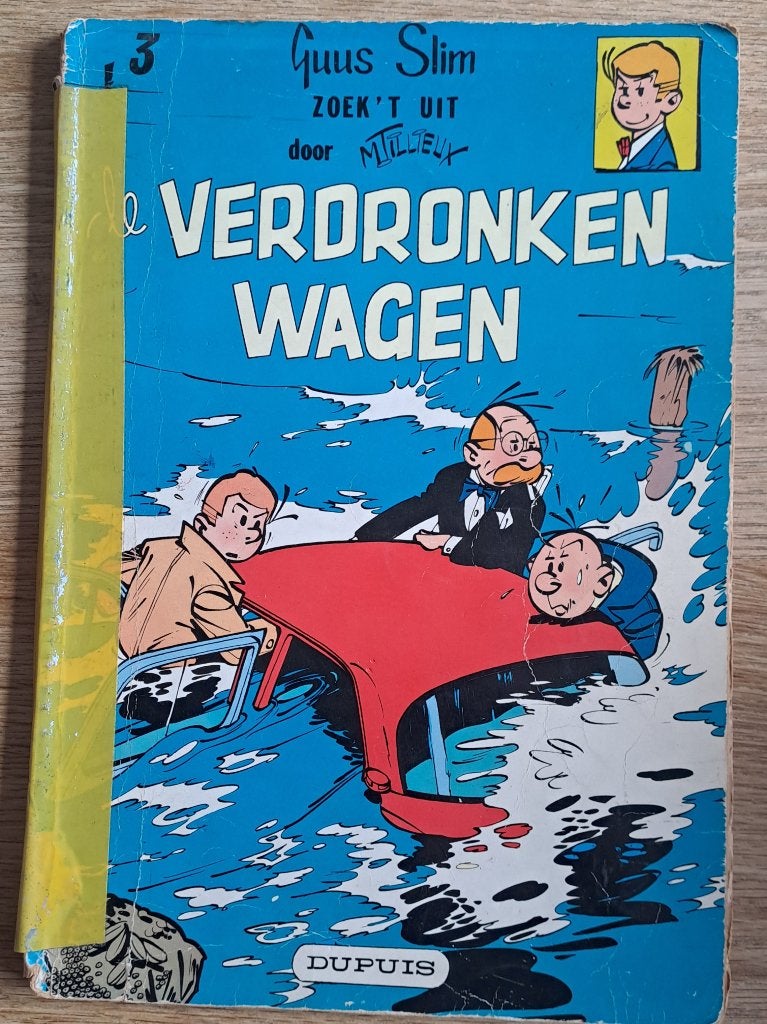 3 - Guus Slim - De Verdronken Wagen, Eén stripboek, Ophalen of Verzenden, M. Tillieux, Gelezen