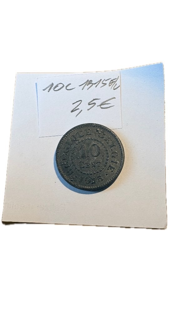 ALBERT I: 10 CENT bezetting 1915FV, Postzegels en Munten, Munten | België, Ophalen of Verzenden