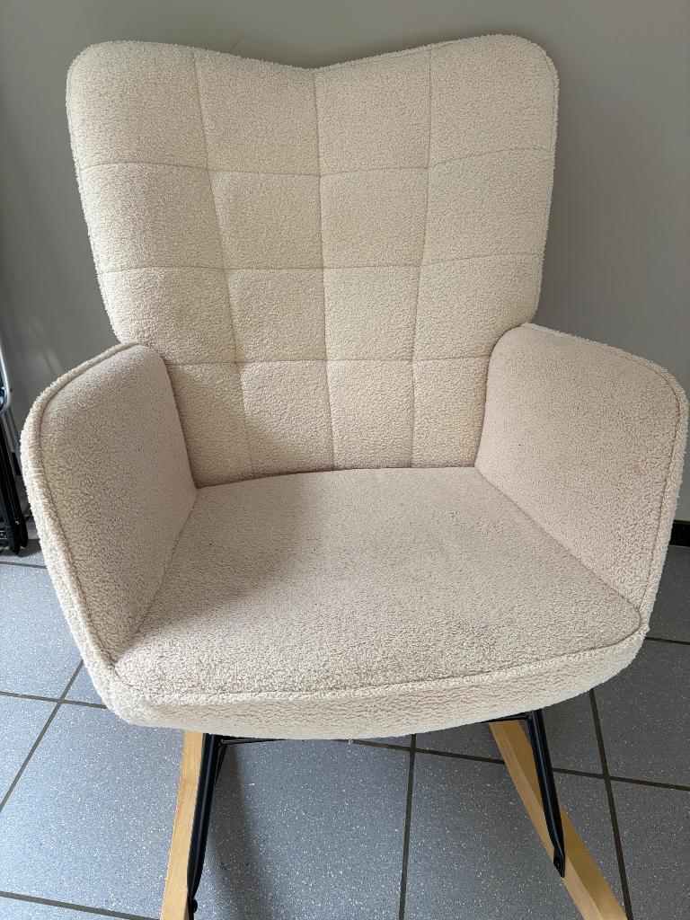 Schommelstoel, Huis en Inrichting, Ophalen, Gebruikt, Wit, Stof