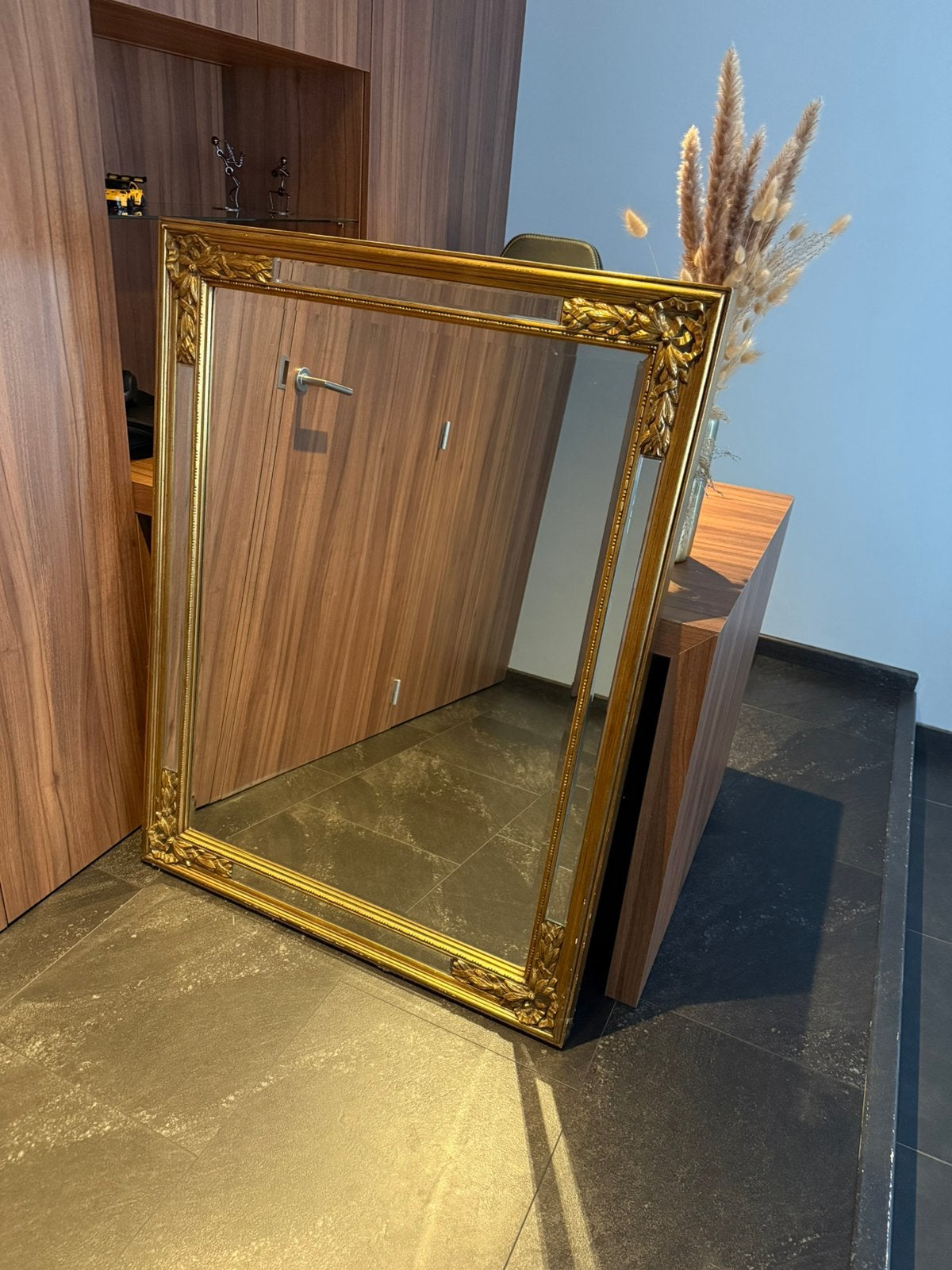Gouden Deknudt spiegel (Belgisch topmerk), Antiek en Kunst, Antiek | Spiegels, Ophalen, Rechthoekig, 50 tot 100 cm, 100 tot 150 cm