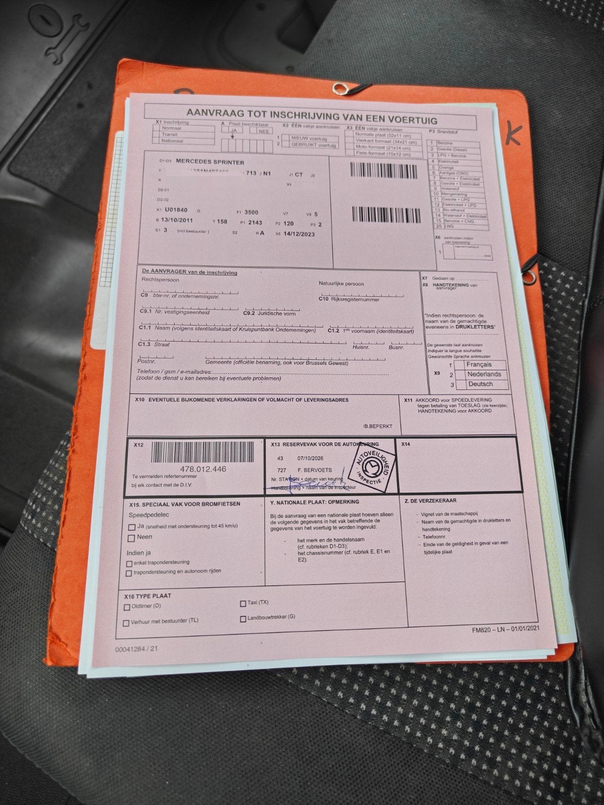 Mercedes Sprinter 513 Meubelbak Euro5b met Airco Gekeurd, Euro 5, Achat, 4 portes, 3 places