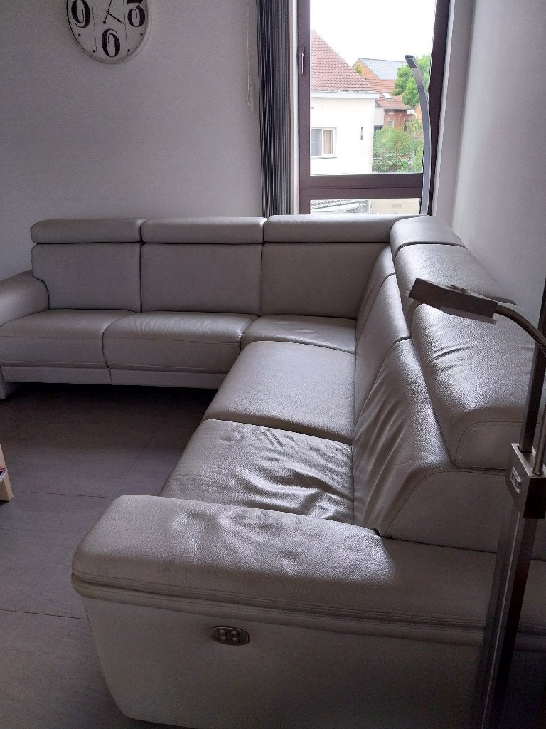 lederen zetel, Huis en Inrichting, Ophalen, Overige maten, Hoekbank, Leer