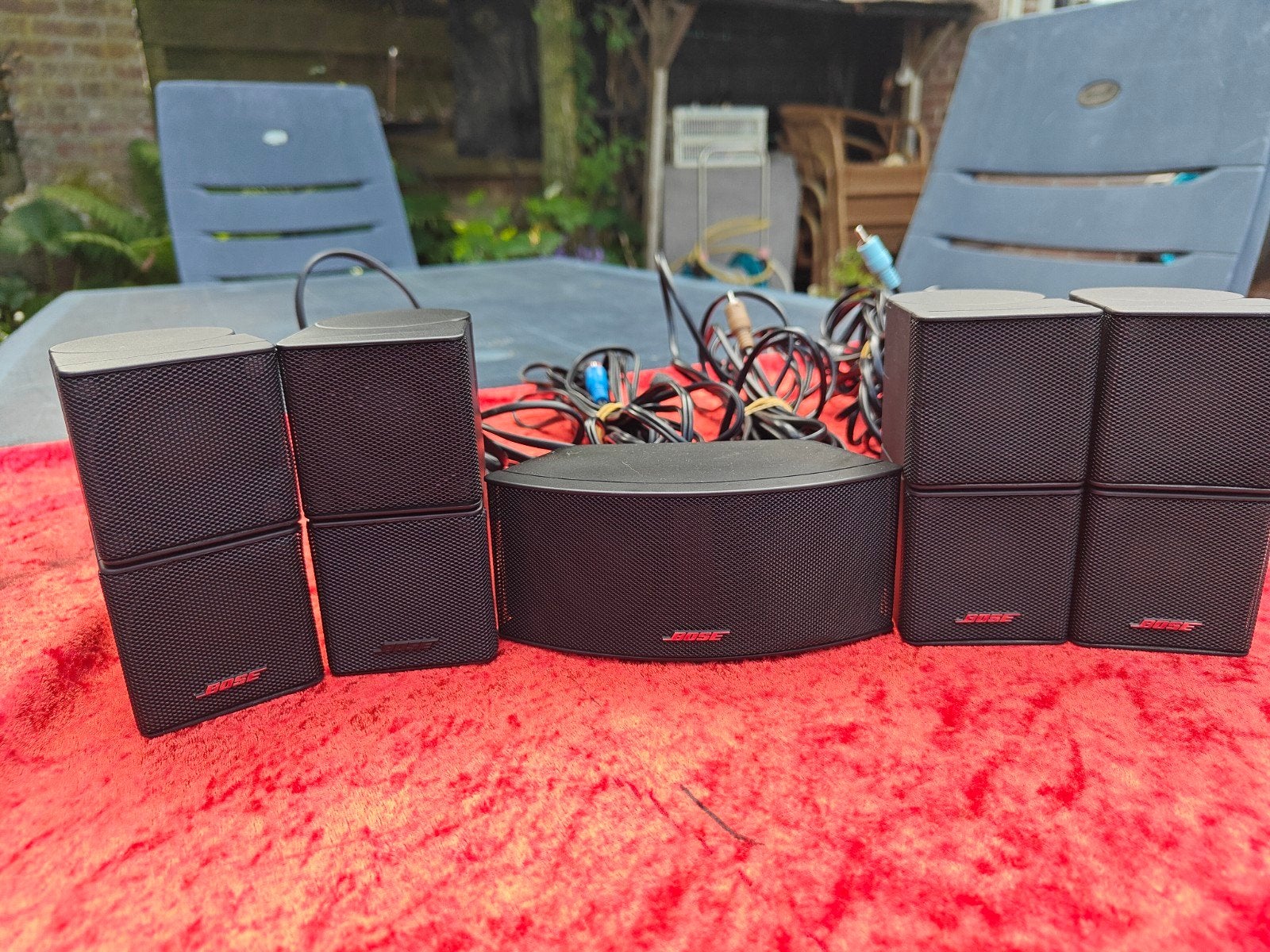 Bose Jewel luidsprekers 5x zwart+luidsprekerkabels, Ophalen of Verzenden