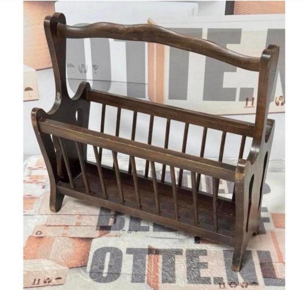 Porte-journaux en bois vintage, porte-revues, Enlèvement ou Envoi, Comme neuf