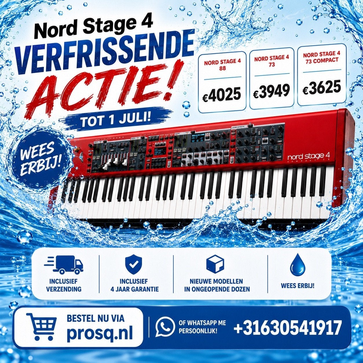 Nord Stage 4 - Verfrissende Actie! Nieuw met 4 jaar garantie, Muziek en Instrumenten, Ophalen of Verzenden, 88 toetsen