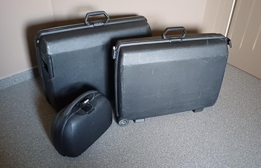 Reiskofferset, Gebruikt, Hard kunststof, 45 tot 55 cm, Uitschuifbare handgreep