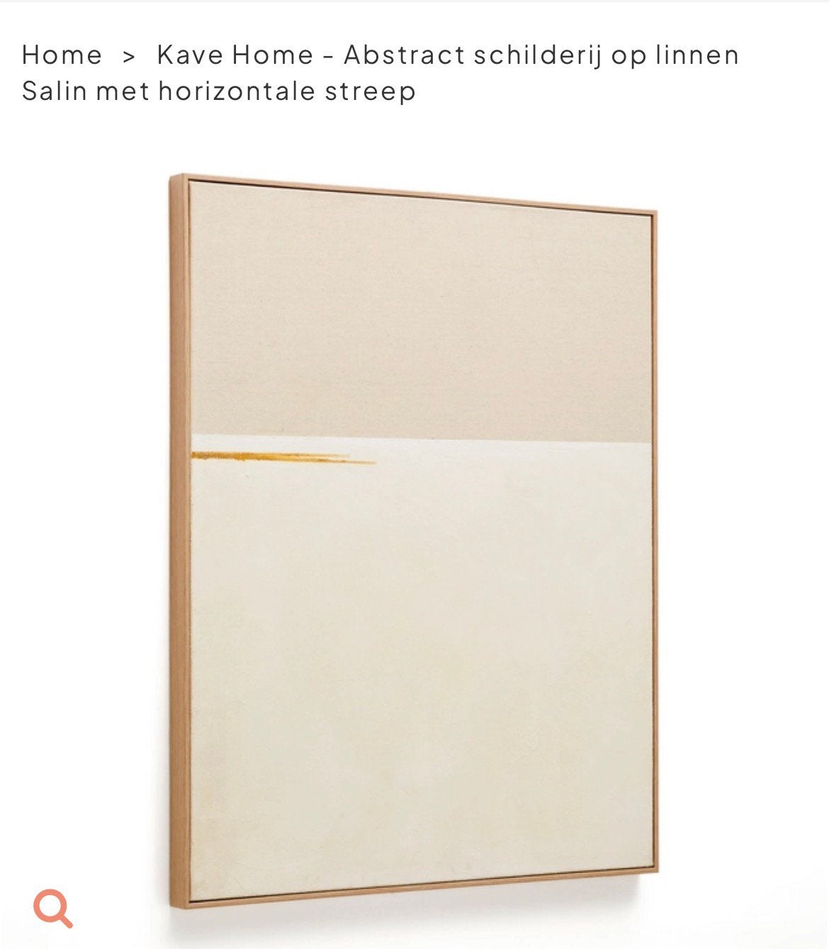 Kave Home Abstract schilderij op linnen  80 x 100 cm, Ophalen, 100 tot 150 cm, Nieuw, Rechthoekig