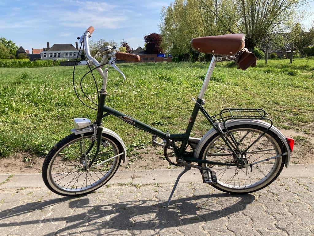 Vintage plooifiets Flandria, Fietsen en Brommers, Fietsen | Vouwfietsen, 20 inch of meer, Gebruikt, Velgrem, Versnellingen