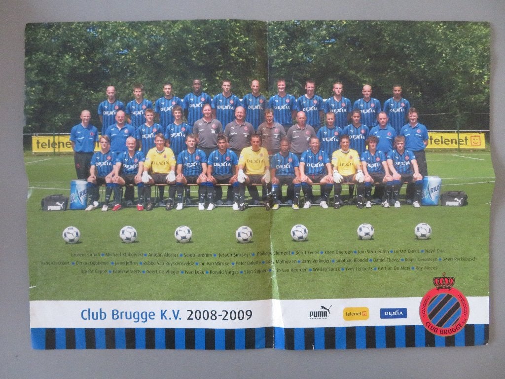2008-2009 gesigneerde poster Club Brugge (9) Stijnen Vargas, Verzamelen, Ophalen of Verzenden, Zo goed als nieuw, Poster, Plaatje of Sticker