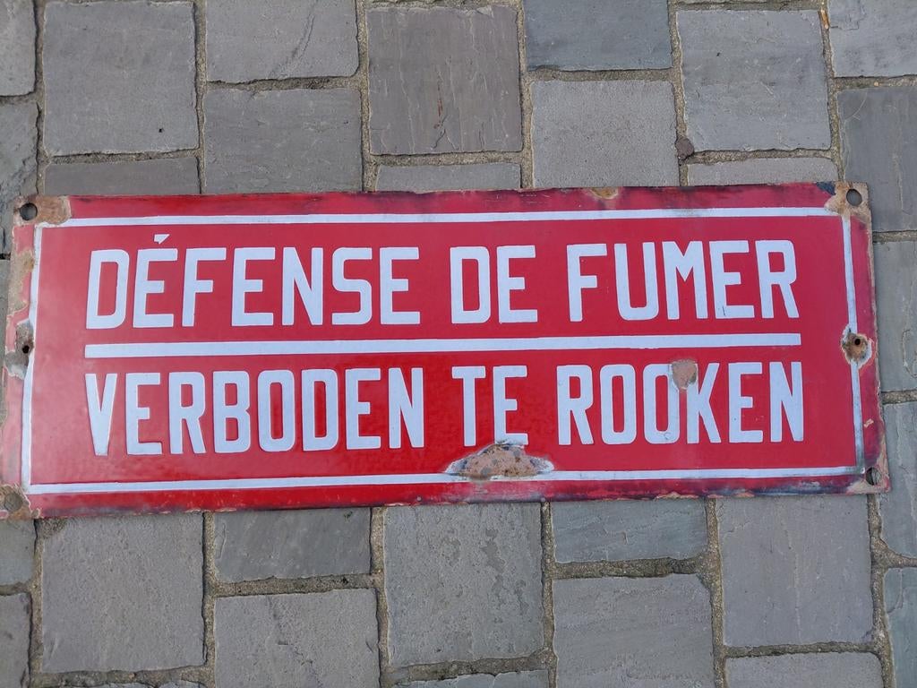 Oud emaille bord, Ophalen of Verzenden