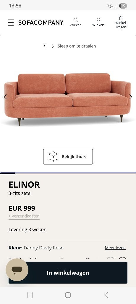 Zetel te koop, Trois personnes, Banc droit, Comme neuf, Modern Scandinavisch