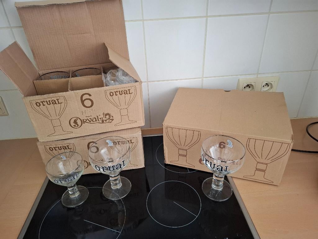 Orval glazen 5 stuks nog, Verzamelen, Biermerken, Ophalen of Verzenden, Nieuw, Glas of Glazen, Overige merken