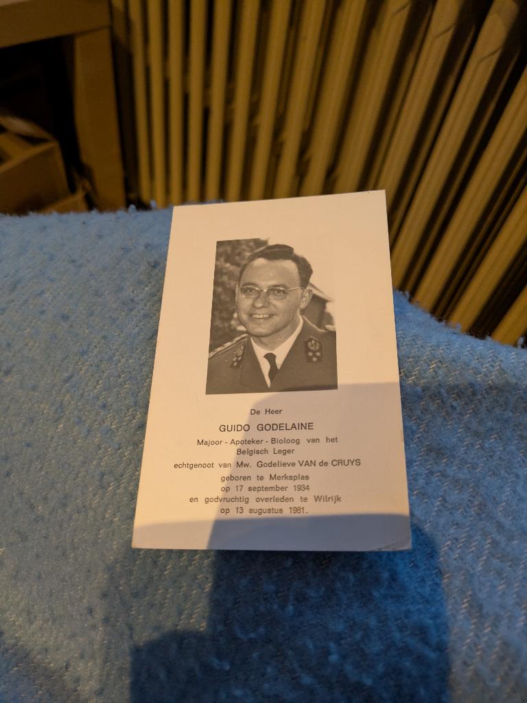 Dp Guido godelaine, Verzamelen, Bidprentjes en Rouwkaarten, Ophalen of Verzenden, Bidprentje