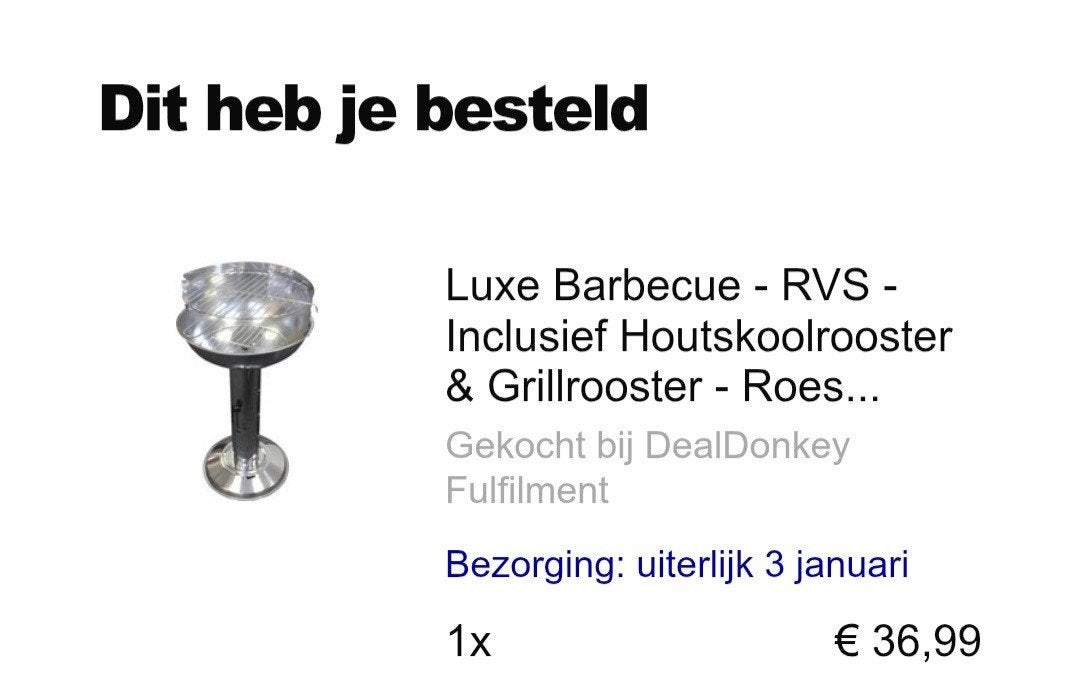 Barbecue nieuw, Enlèvement