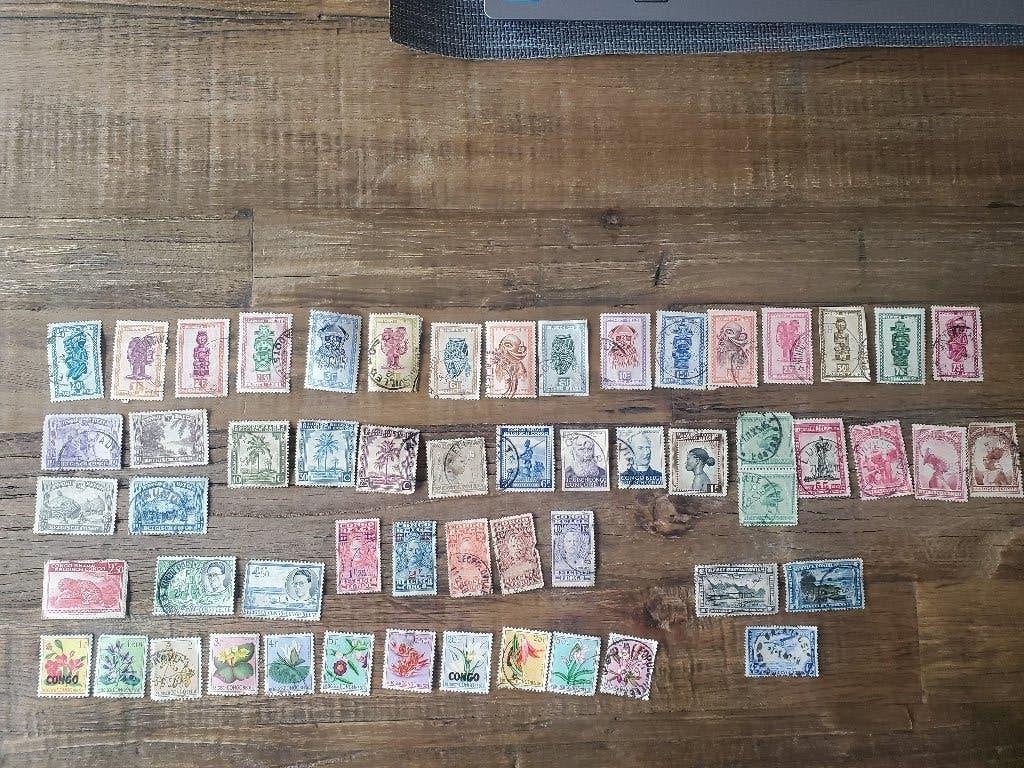 Lot de 56 timbres oblitérés Congo Belge faire offre non grat, Enlèvement ou Envoi, Affranchi