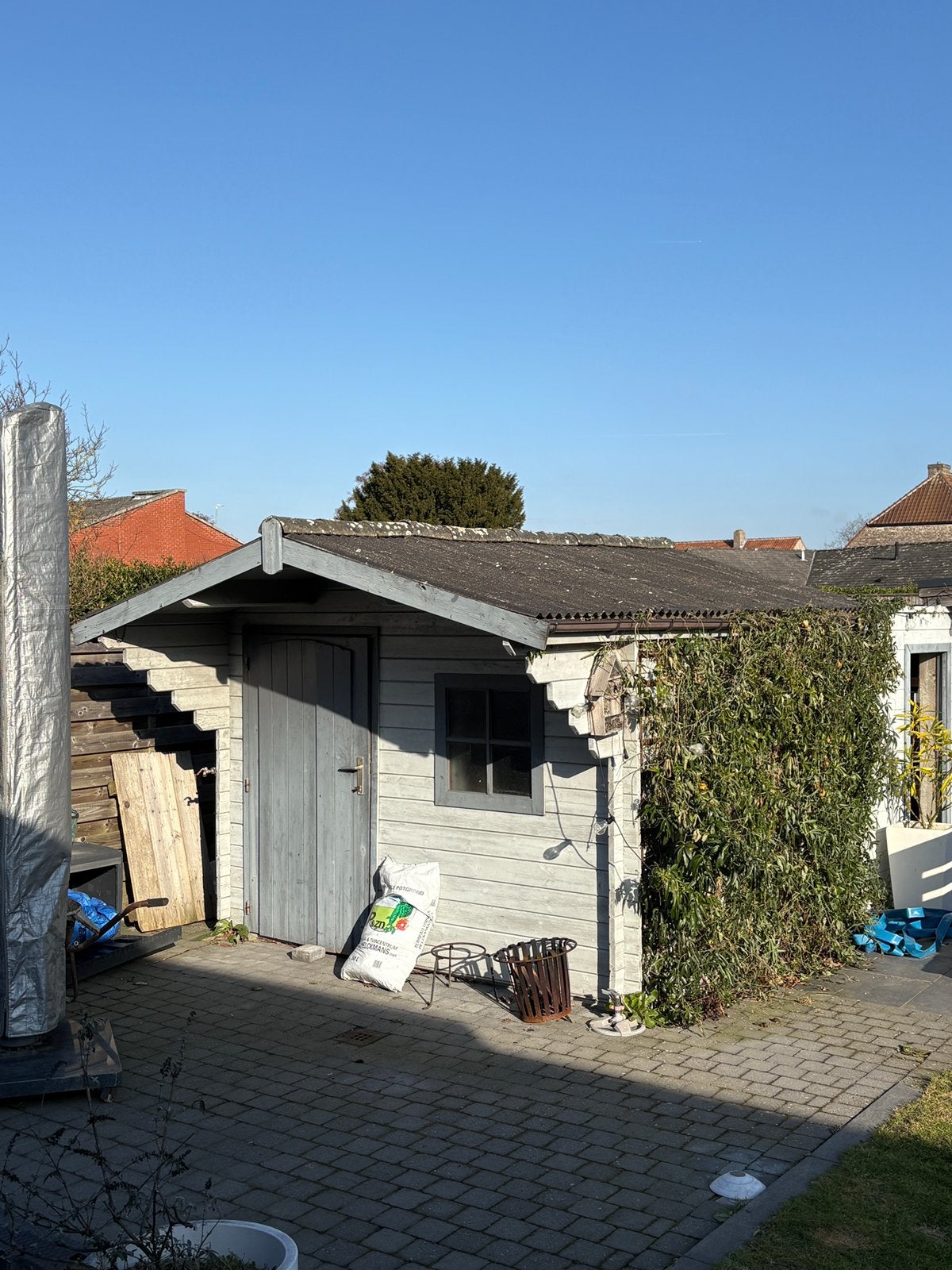 Tuinhuis gratis, Jardin & Terrasse, Abris de jardin, Enlèvement, Comme neuf, Bois, Abri de jardin