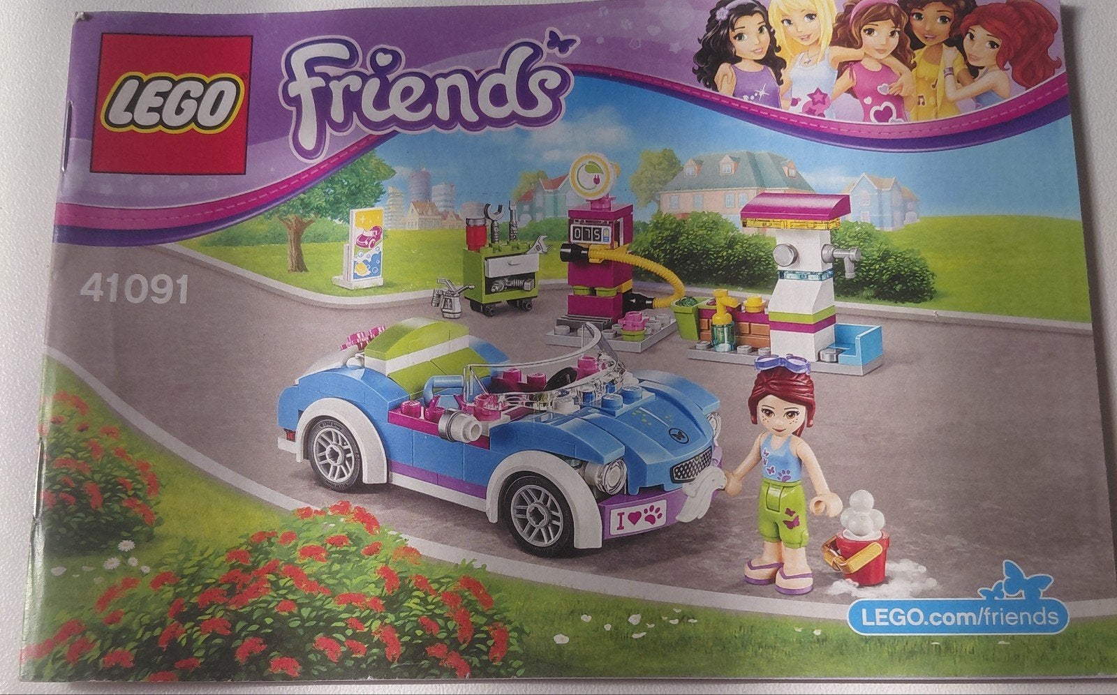 Mia's sportwagens met wasstraat-41091, Gebruikt, Lego, Friends, Ophalen of Verzenden