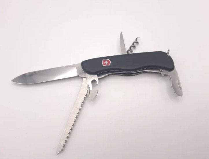Couteau militaire suisse Victorinox Forester noir, Caravanes & Camping, Outils de camping, Comme neuf, Enlèvement ou Envoi