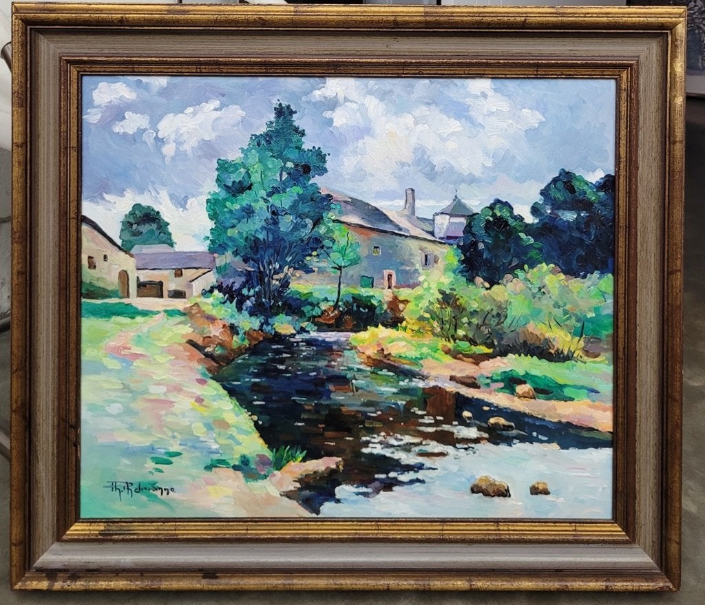 Philippe ANDRIANNE, Le long de l' Aisne, Enlèvement ou Envoi, Peinture à l'huile, Paysage, Encadré