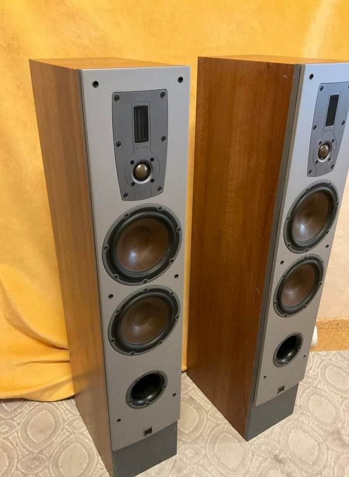 DALI Ikon 6 vloerstaande luidsprekers (walnoot), Audio, Tv en Foto, Luidsprekerboxen, Ophalen, Stereo speakers, Gebruikt, Basreflex