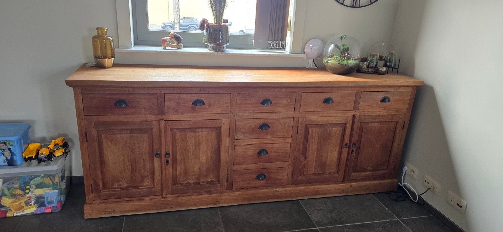 Teak dressoir., Ophalen, Gebruikt, Teakhout, Met lade(s)