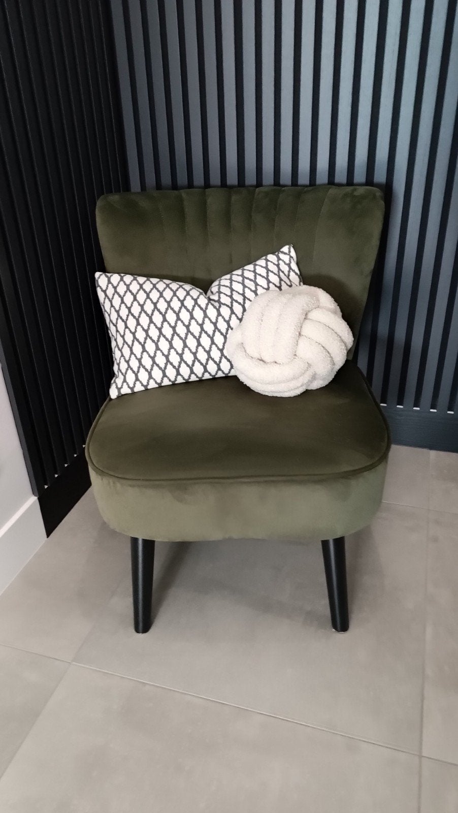 Trendy zeteltje in groene velours, Huis en Inrichting, Ophalen, Zo goed als nieuw, Stof