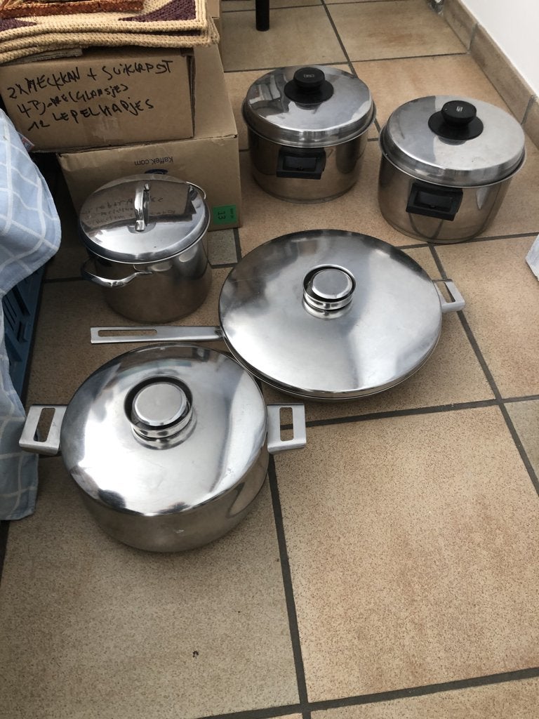 potten en pannen, Huis en Inrichting, Keuken | Potten en Pannen, Inox, Demeyere, Gebruikt, Met deksel