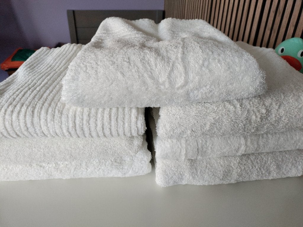 7 bandhanddoeken, Ophalen, Badlaken, Zo goed als nieuw, Wit