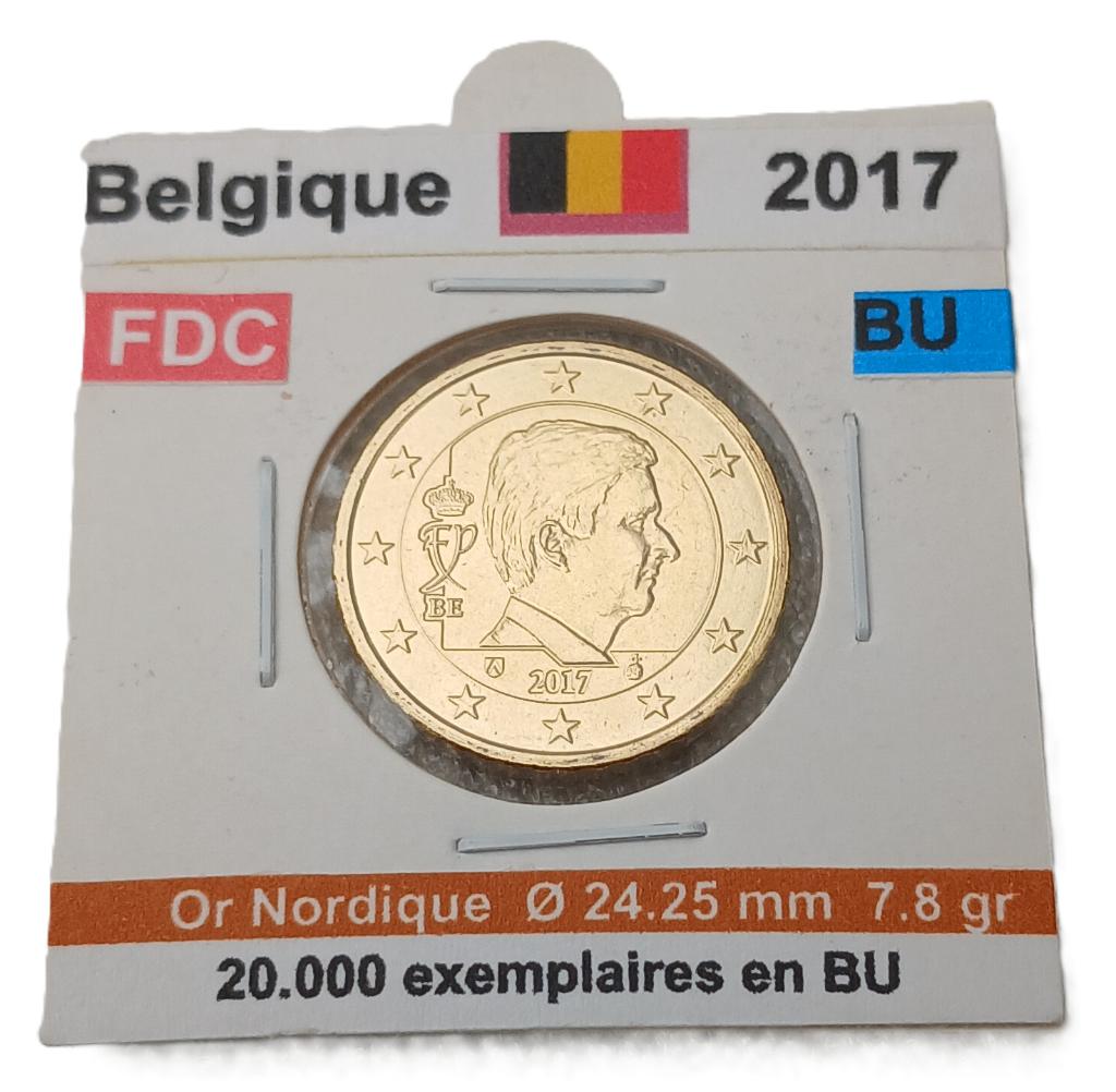 Belgique 50 cent PHILIPPE année 2017 FDC en BU, Timbres & Monnaies, Monnaies | Europe | Monnaies euro, Envoi, Belgique, 50 centimes