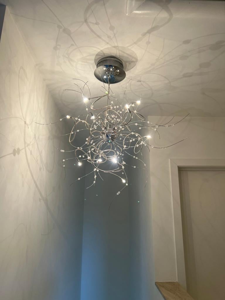 Design hanglamp met kristalaccenten – sfeervolle eyecatcher, Ophalen, Gebruikt, Kunststof, Modern