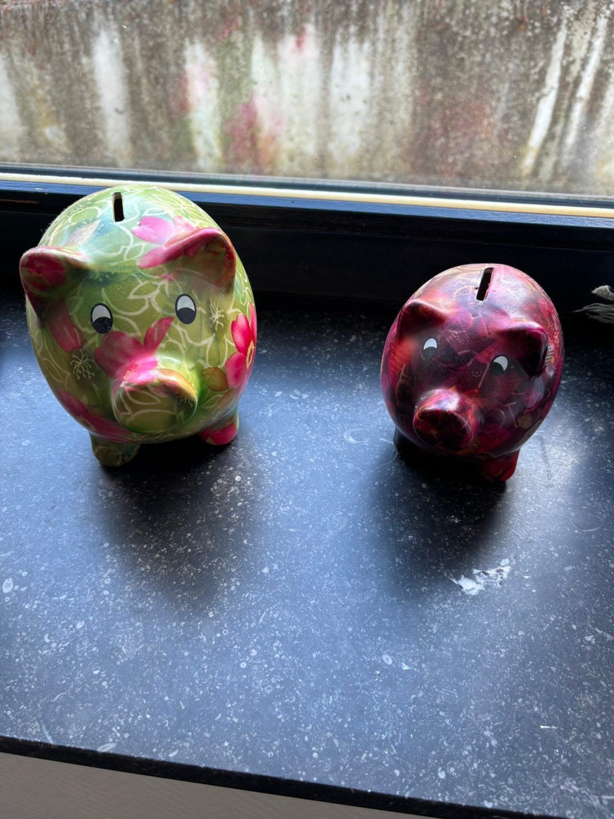 Tirelires en forme de cochon, Enlèvement ou Envoi, Utilisé, Pierre, Poterie ou Céramique, Animal